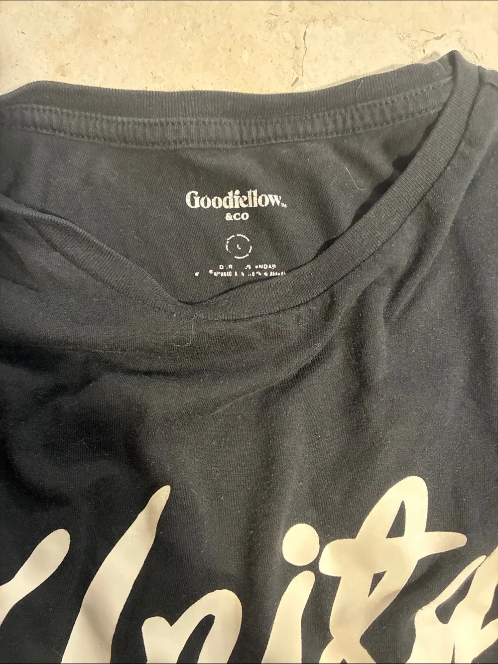Goodfellow & Co Black 'Unity' Script Short Sleeve Tee